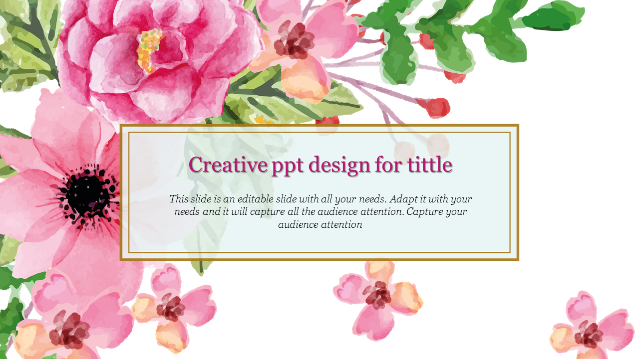 Free - Beautiful Creative PPT Design Presentation With Flower Shape